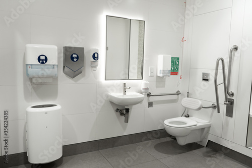 Restroom for people with disabilities in a modern country