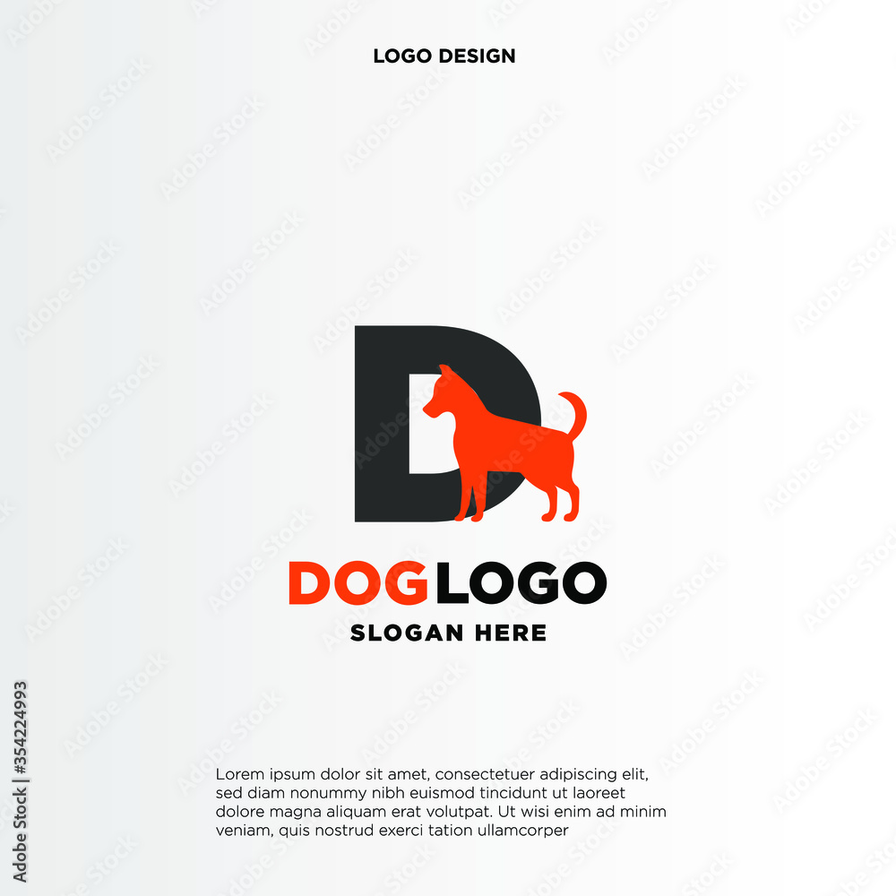 Initial Letter D Dog Logo And Icon Name Dog Design Vector.