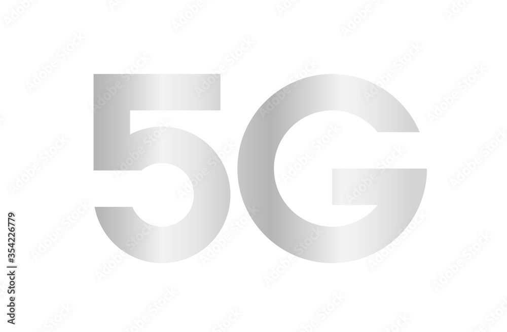 5G logo silver font for technology future, numbers 5 and G symbol metal color, 5G alphabet for business digital network global concept 5G logo silver font for technology future, numbers 5 and G symbol metal color, 5G alphabet for business digital network global concept