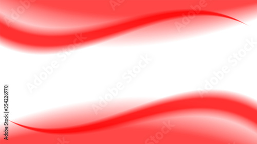 red soft wave shape graphic on white background, abstract red graphic smooth shape for banner copy space, blurred gradient red wavy swirl soft effect, beautiful red white wave curve for backdrop