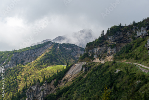 Mountain landscape with clouds