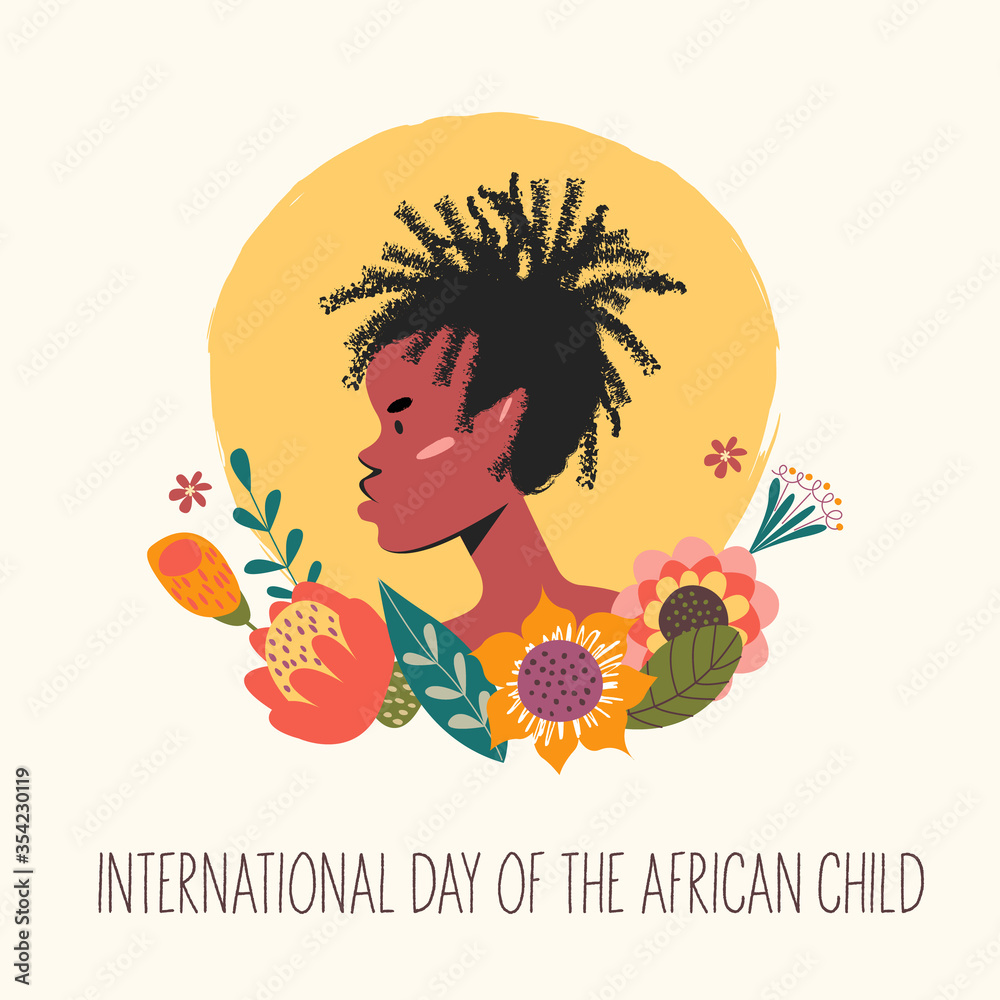 International day of the African child. Vector illustration. Stock