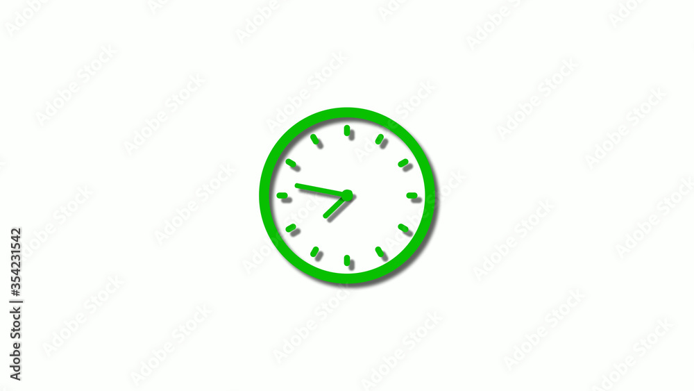 Amazing green color 3d clock icon,counting down 3d clock icon on white background Amazing green color 3d clock icon,counting down 3d clock icon on white background