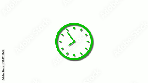 Amazing green color 3d clock icon,counting down 3d clock icon on white background