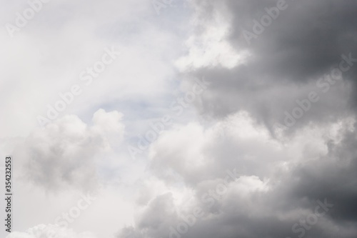 Sticker Gray clouds in the sky. Beautiful gray and white cloudy rainy sky