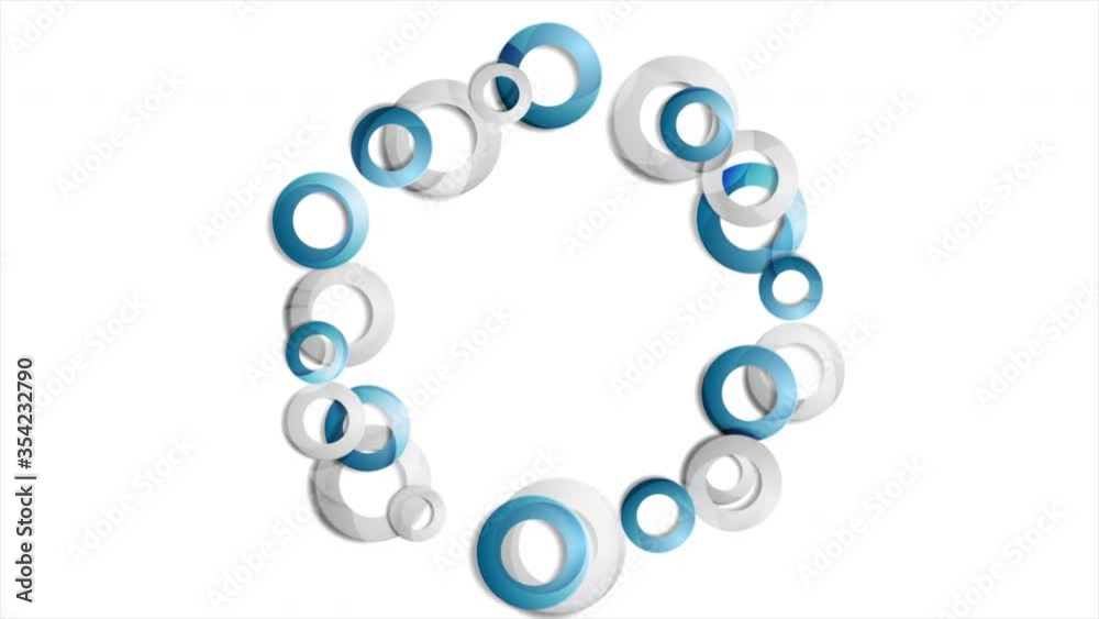 Abstract geometric motion background with blue and grey circle rings. Video animation Ultra HD 4K 3840x2160 Abstract geometric motion background with blue and grey circle rings. Video animation Ultra HD 4K 3840x2160