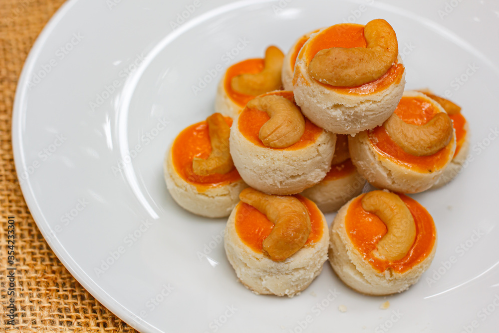 Cashew nut cookies or Singapore cookies.