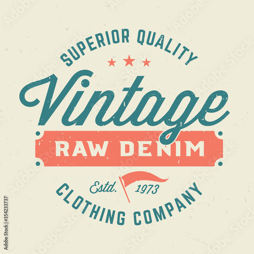 Vintage Raw Denim - Tee Design For Printing