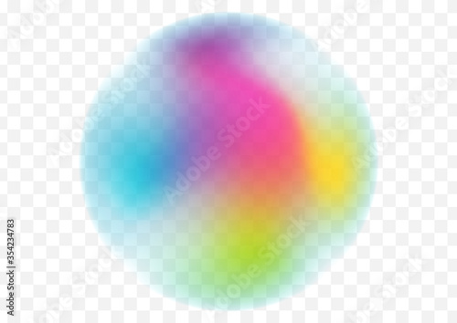 Holographic liquid geometric round shape on checkered background. Technology futuristic abstract vector design