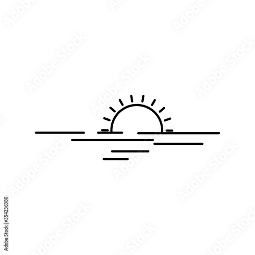 Rising sun over sea or ocea...