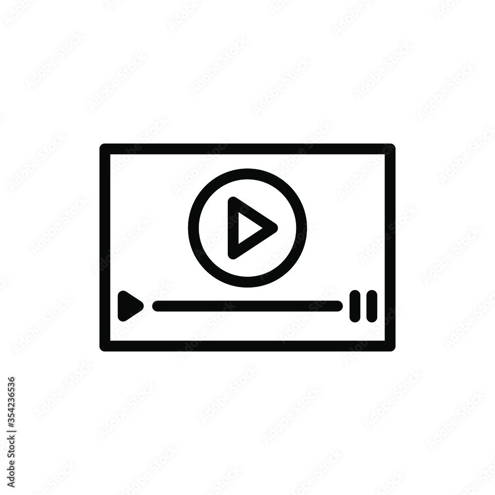 Play Video Player  Icon Vector Illustration Logo Template