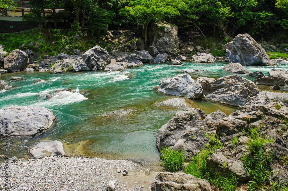 多摩川の上流にある御嶽渓流