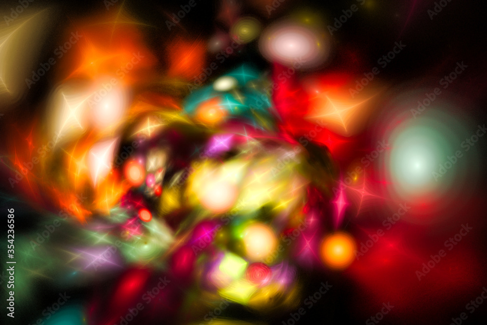 Abstract Christmas glowing colorful lights.