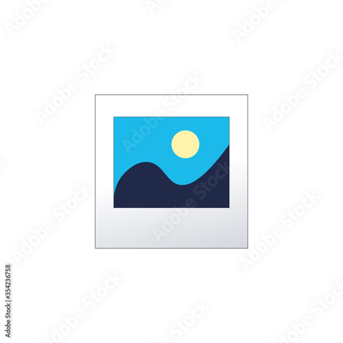 Photograph or image icon. Stock vector illustration isolated on white background.