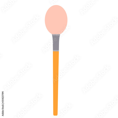 brush, cosmetics, flat, isolated object on a white background, vector illustration,