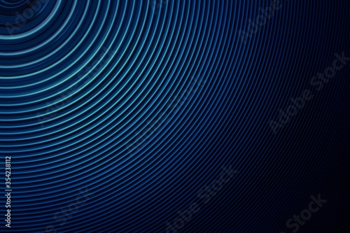 Sound or signal wave, blue arcs.