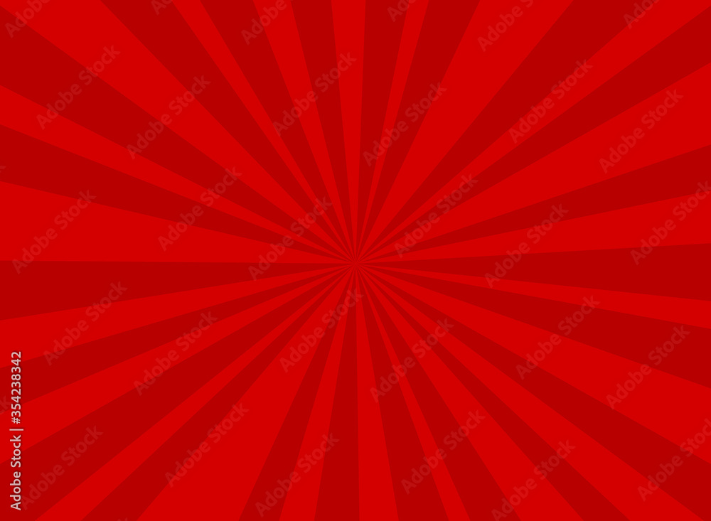 Sunlight horizontal background. red color burst background. Vector illustration.