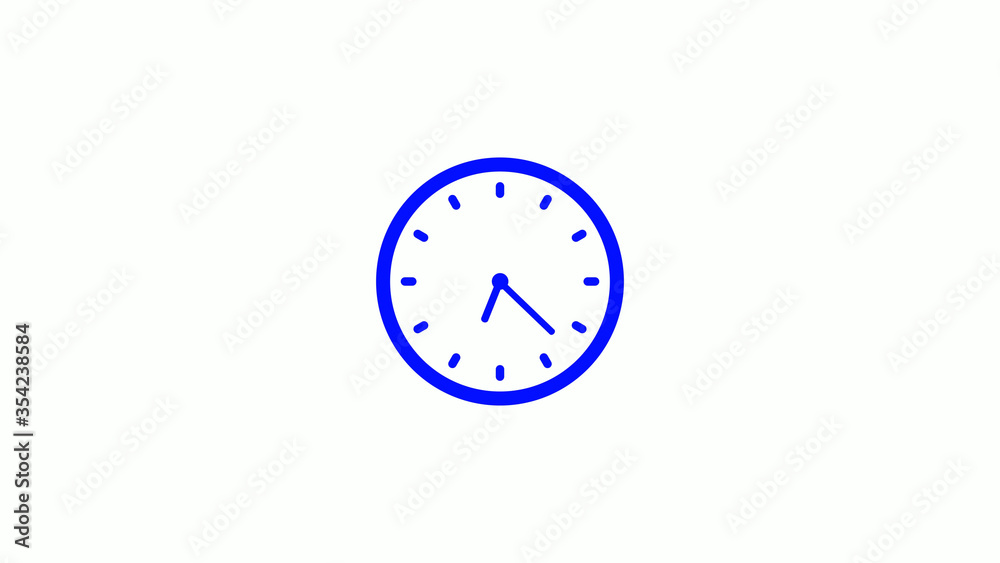 Amazing counting down blue clock icon on white background,clock animation Amazing counting down blue clock icon on white background,clock animation