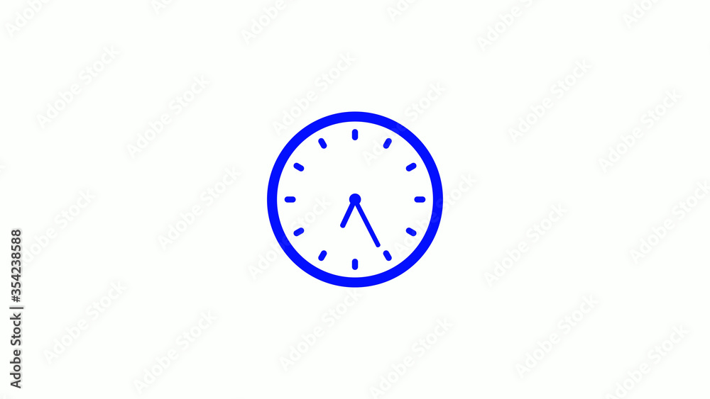 Amazing counting down blue clock icon on white background,clock animation Amazing counting down blue clock icon on white background,clock animation