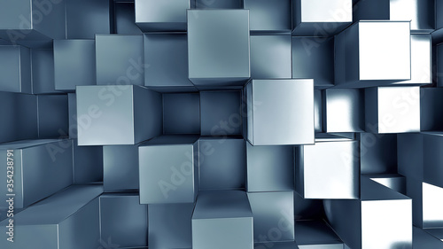 metal squares 3D abstract background