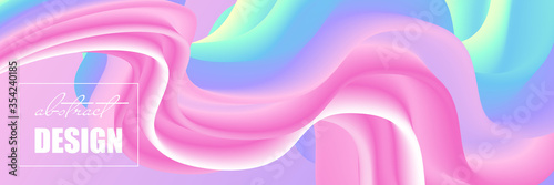 Colorful abstract background with futuristic gradient waves. Trendy illustration for business poster, web banner, landing page or cover