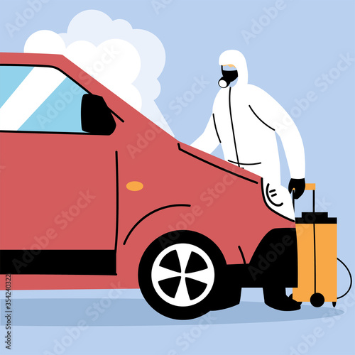 service van disinfection by coronavirus or covid 19