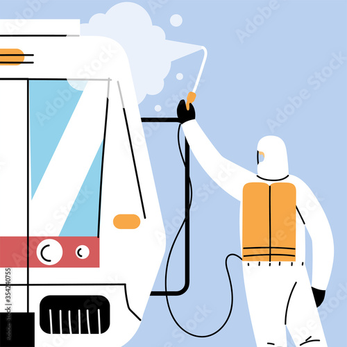 service metro disinfection by coronavirus or covid 19