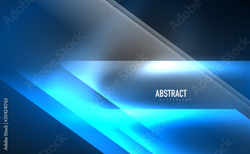 Dynamic neon shiny abstract background. Trendy abstract layout template for business or technology presentation, internet poster or web brochure cover, wallpaper