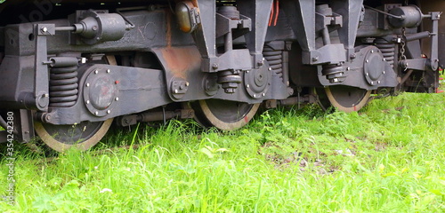 The wheels of the locomotive