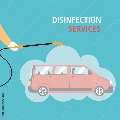 service van disinfection by coronavirus or covid 19