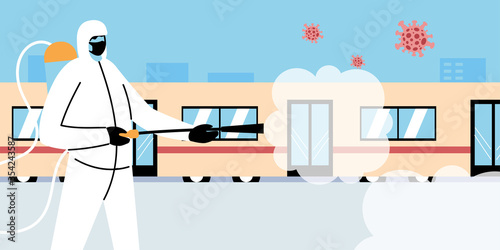 service metro disinfection by coronavirus or covid 19