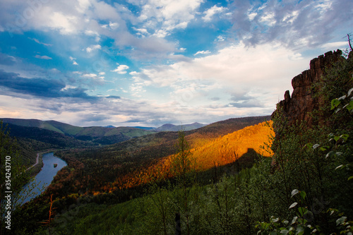 sunset in the mountains