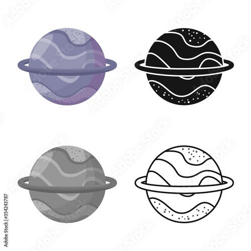 Isolated object of uranus and star icon. Graphic of uranus and nasa stock vector illustration.