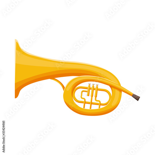 Vector illustration of bugle and trumpet symbol. Web element of bugle and wind stock symbol for web.