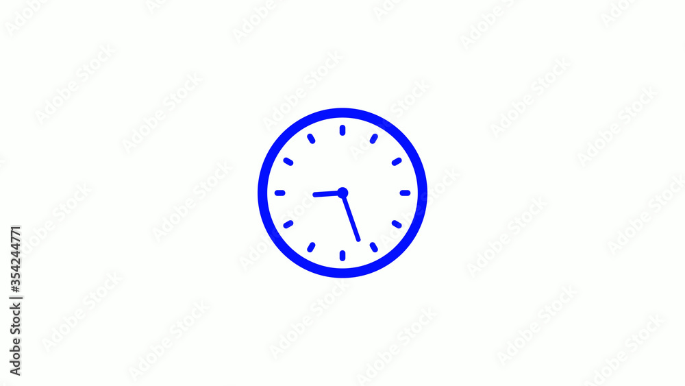 Amazing counting down blue clock icon on white background,clock animation Amazing counting down blue clock icon on white background,clock animation