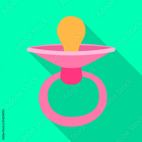 Isolated object of pacifier and rubber symbol. Graphic of pacifier and pink stock vector illustration.