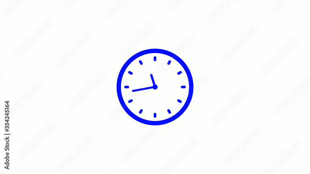 Amazing counting down blue clock icon on white background,clock animation Amazing counting down blue clock icon on white background,clock animation