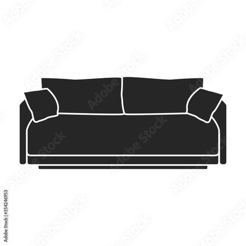 Sofa vector icon.Black vector icon isolated on white background sofa.