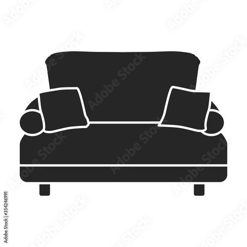 Sofa vector icon.Black vector icon isolated on white background sofa.