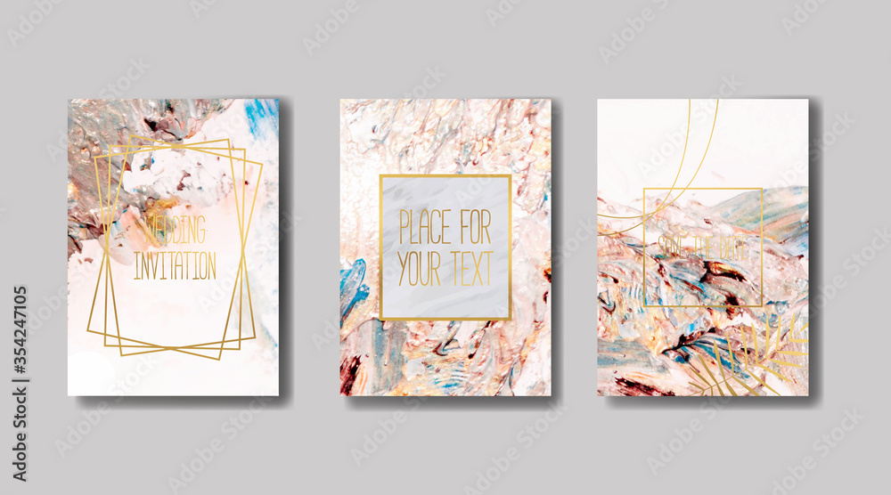 Fototapeta premium invitation to the wedding, a great celebration of lovers, the bride and groom.background texture luxury liquid marble and gold. for business cards, flyers, flyer, banner, website, paper printing.