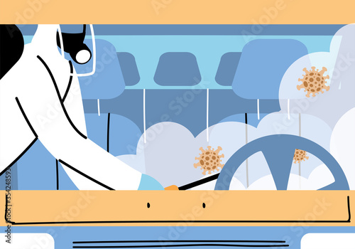 service vehicle disinfection by coronavirus or covid 19