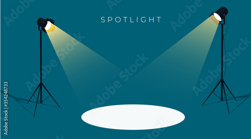 Scene with flat spotlights on a transparent background. bonus with a picture of the lighting effects and reflections.