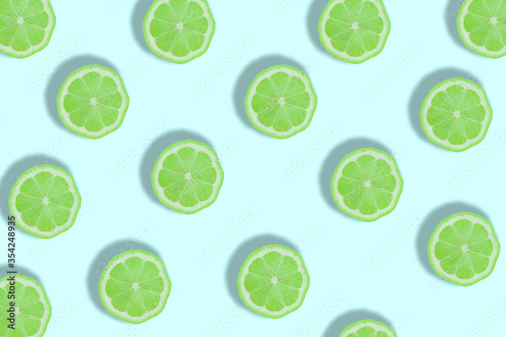 limone verde lime agrumi fetta poster sfondo colorato 