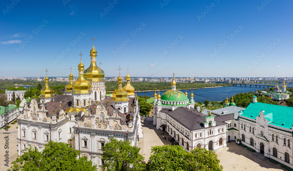 Panorama of the Kyiv Pechersk Lavra from Great Belltower, Ukraine