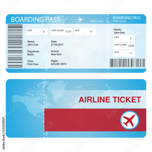 Airline ticket concept mock for any uses