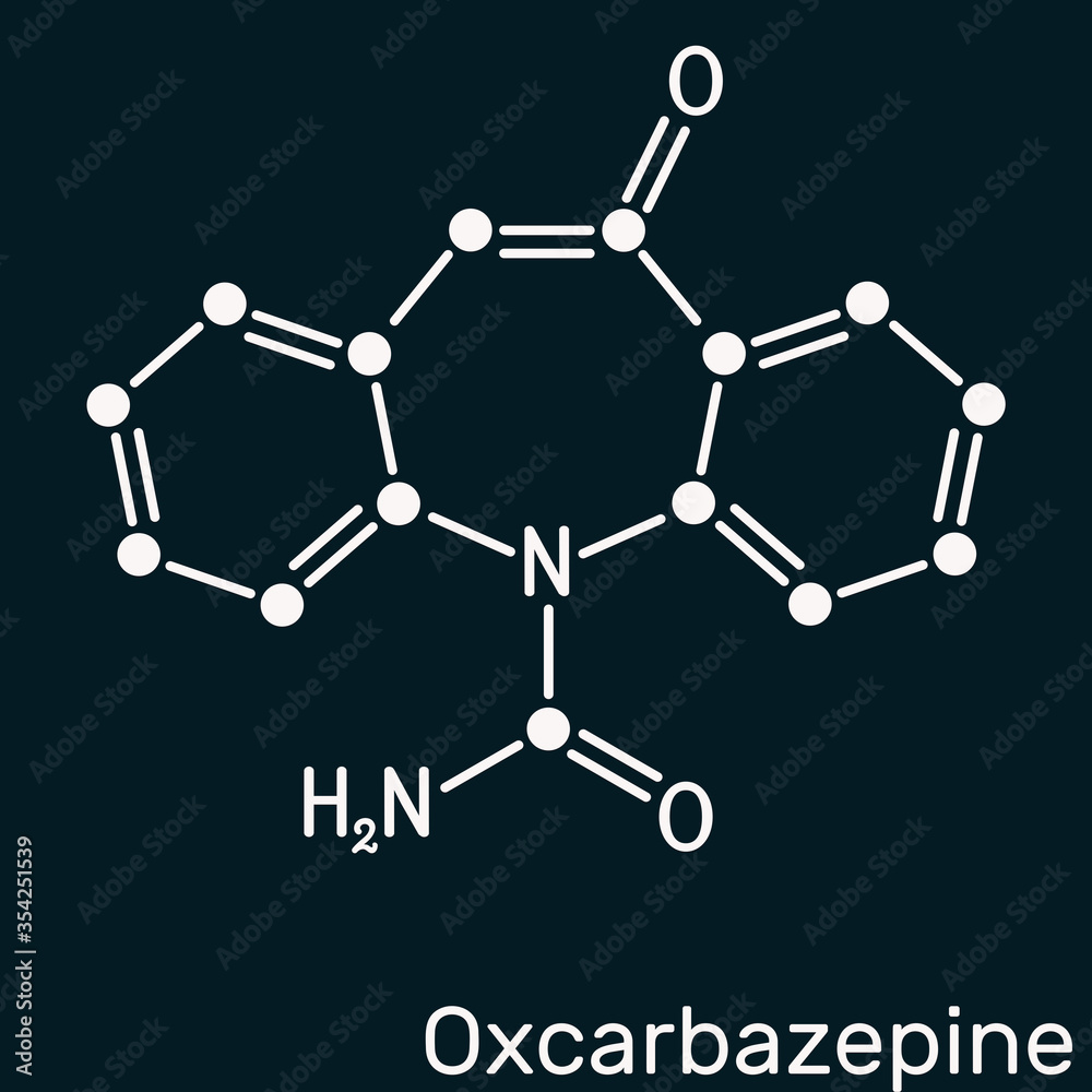 Oxcarbazepine, C15H12N2O2 Molecule. It Is Antiepileptic, Anticonvulsant ...