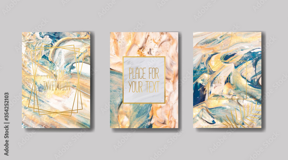 
invitation to the wedding, a great celebration of lovers, the bride and groom.background texture luxury liquid marble and gold. for business cards, flyers, flyer, banner, website, paper printing. 