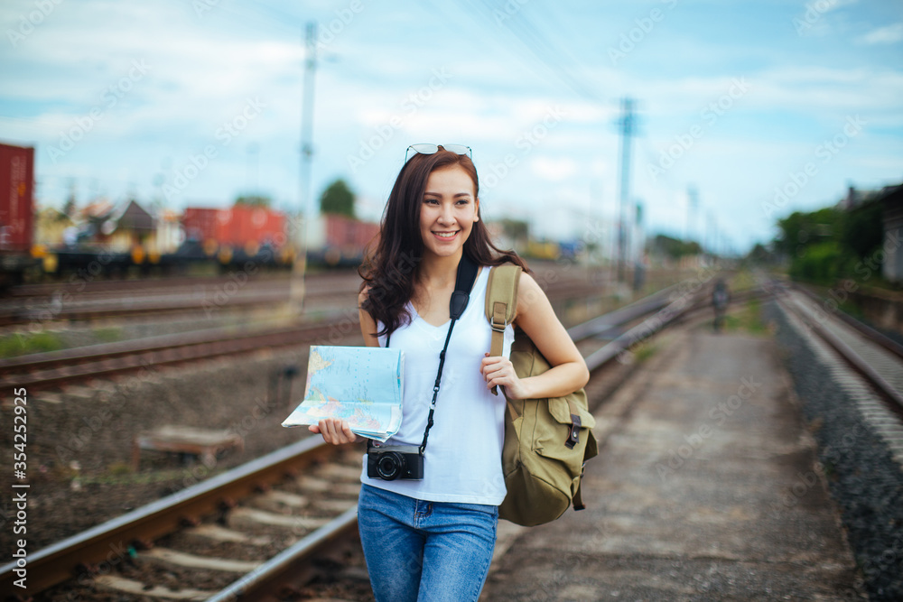 Beautiful Asia woman traveler,travel concept Beautiful Asia woman traveler,travel concept