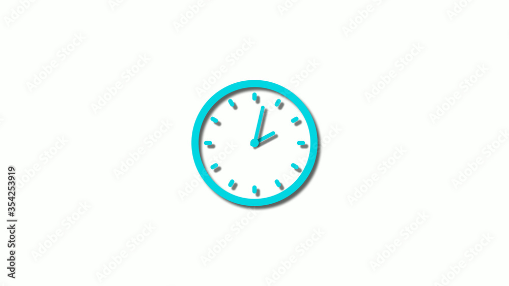 Amazing cyan 3d clock isolated on white background,clock icon Amazing cyan 3d clock isolated on white background,clock icon