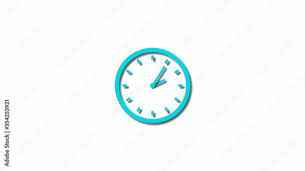 Amazing cyan 3d clock isolated on white background,clock icon Amazing cyan 3d clock isolated on white background,clock icon